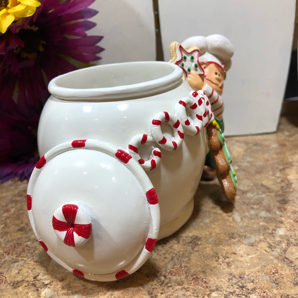 2 Retired Yankee Candle Festive Elf Jar Holder & Elf Cookie Jar Votive Holder - Picture 8 of 13